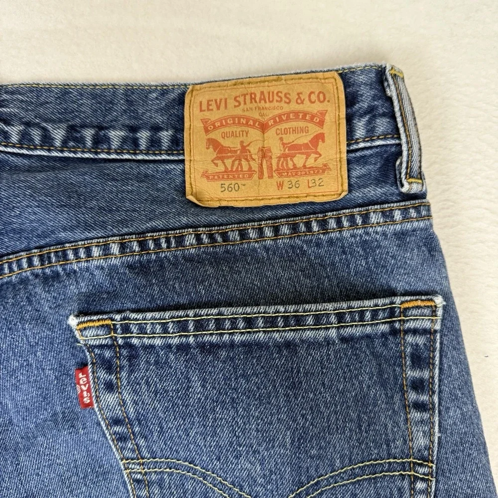 Levi's‎ 560 Loose Fit Tapered Leg Jeans Mens 34x31 (Tag 36x32) Blue Denim Y2K